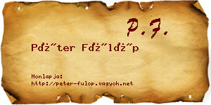 Péter Fülöp névjegykártya